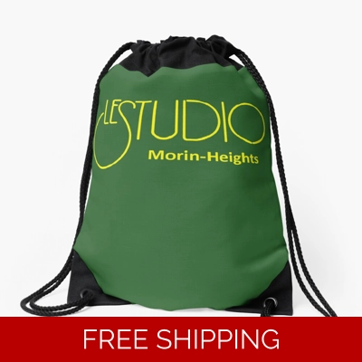 Le Studio Drawstring Bag JDS Green Yellow Logo MH Yellow